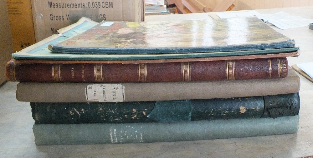 Bound volumes of Illustrated London News 1849, News of the World 1858, Pictorial Times 1847,