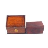 A 19th Century Mahogany tea caddy and an Oak stationery box
