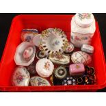 Limoges and other porcelain trinket boxes,