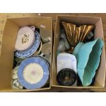 Two boxes of various china and glass