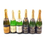 Three bottles of Lanson Champagne plus three others