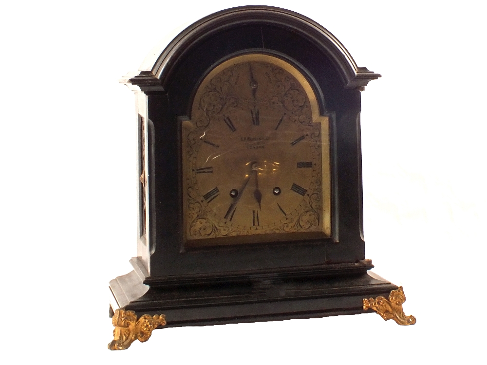 A 19th Century ebonised bracket clock by G.P.