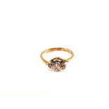 A 9ct Gold three stone ring,
