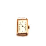 A 9ct Gold cased lady's wristwatch (no strap)