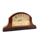 An Edwardian inlaid Mahogany mantel clock