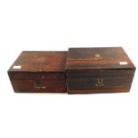 A 19th Century Coromandel and Brass bound writing slope and a Victorian Mahogany box
