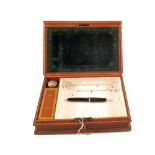 An unusual writing box together with a Parker fountain pen with 14ct Gold nib