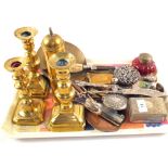 Victorian Brass candlesticks and other Brass,