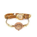 A 9ct Gold cased lady's wristwatch plus a Limit lady's wristwatch