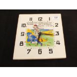 A pottery nursery rhyme wall clock