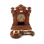 An American Welch mantel clock and a barometer