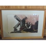 John Sutton, signed colour lithograph of Sutton Post Mill,