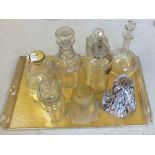 Cut glass decanters and other glassware