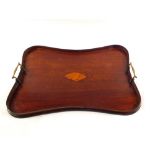 An Edwardian inlaid Mahogany shaped edge tea tray