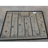 Two framed Ogilvies road maps, Exeter to Barnstable and Dartmouth to Minehead,