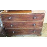 A Victorian Mahogany three drawer chest