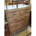 A Victorian Mahogany chest two short and three long drawers on turned feet