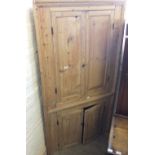 A 19th Century Pine four door corner cupboard