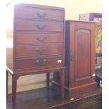 Edwardian Mahogany music cabinet with five drawers and Mahogany pot cupboard