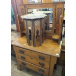 An Art Nouveau Satinwood dressing table and middle Eastern mother of pearl inlaid table