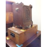 An Edwardian Mahogany coal perdonium and wooden box