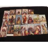 Fifteen Raphael Tuck American Indian postcards and four others posted in Canada