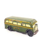 A Wells Brimtoy tin plate clockwork large Greenline coach