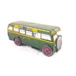 A Wells Brimtoy tin plate clockwork large Greenline coach