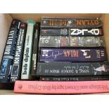 A box of thirteen Bob Dylan books