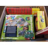 Four boxed Corgi play sets and Hornby extension and accessories packs