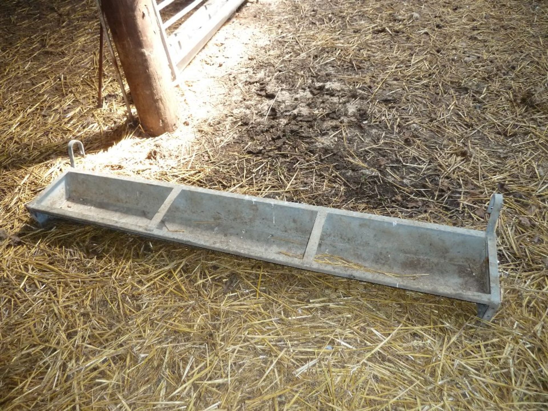 Hook on feed troughs, approx. 6. 5 at 6' one at 98" Stored near Beccles. No VAT on this item.