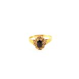 A 9ct Gold Sapphire and Diamond ring,