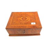 A good quality jewellery box profusely inlaid in various woods with leaf,