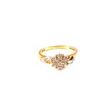 A 9ct Gold Diamond cluster ring, 0.