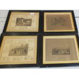 Four Victorian signed Frank Baton prints,