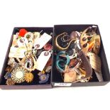 A quantity of costume jewellery including earrings, necklaces,