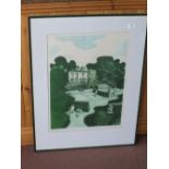 Alan Lumsden, limited edition print, Tennis, framed and glazed,