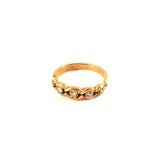 A 9ct Gold five Diamond ring,