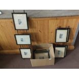 Twelve small framed antique engravings of Norfolk churches and castles etc