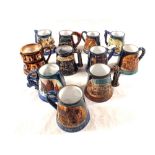 Eleven various Gt Yarmouth tankards with certificates