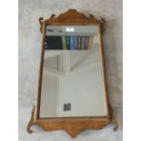 A 19th Century Walnut shaped edge wall mirror