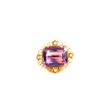 A 9ct Gold framed Amethyst brooch,