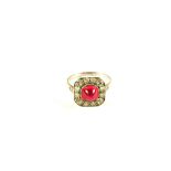 A Ruby and Diamond Art Deco style ring,