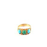An 18ct Gold Turquoise and Diamond half hoop ring,