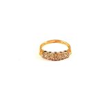 A 9ct Gold five Diamond illusion set ring,