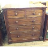 A Victorian Mahogany chest of two short and three long drawers