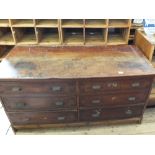 A Victorian Mahogany six drawer chest of drawers (part of the shop fittings from Nurseys of Bungay)