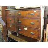 A Mahogany chest of nine drawers and one other chest of six drawers (part of the shop fittings from