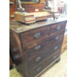 A 19th Century Mahogany chest of two short and three long drawers on bracket feet (part of the shop