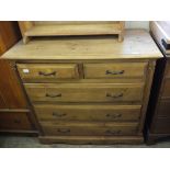 A Pine chest of two short and three long drawers